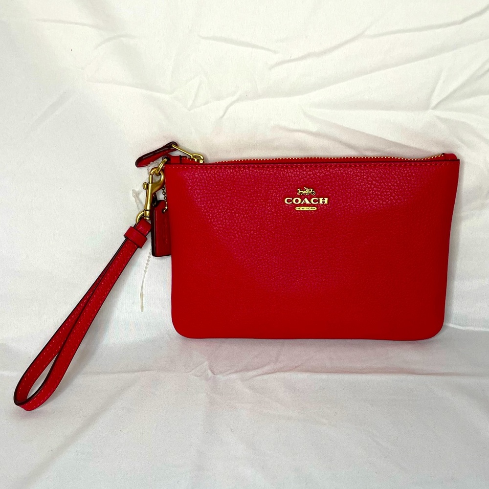 Coach Wristlet NWT candy apple red